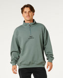 RIP CURL PILL ICON 1/4 ZIP CREW - MOSS