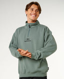 RIP CURL PILL ICON 1/4 ZIP CREW - MOSS