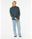 PILL ICON 1/4 ZIP CREW - PINE NIGHT
