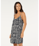 SUNSET LUAU MINI DRESS - BLACK/OFF WHITE