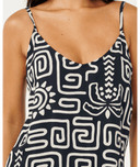 SUNSET LUAU MINI DRESS - BLACK/OFF WHITE