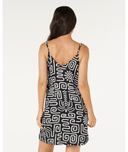 SUNSET LUAU MINI DRESS - BLACK/OFF WHITE