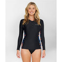 O'NEILL BAHIA 1/4 ZIP LONG SLEEVE RASH VEST - TROPIC TEXTA