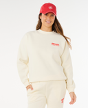 RIP CURL SURF PUFF INSPIRED CREW  - CAYENNE