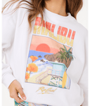RIP CURL HAYLEY O O/S DROP SHLDR CREW- OPTICAL WHITE