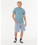 RIP CURL FADE OUT ICON TEE - STORM BLUE