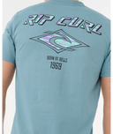 RIP CURL FADE OUT ICON TEE - STORM BLUE