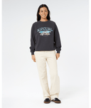 RIP CURL CATALINA ISLAND RAGLAN CREW - WASHED BLACK
