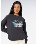 RIP CURL CATALINA ISLAND RAGLAN CREW - WASHED BLACK