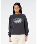RIP CURL CATALINA ISLAND RAGLAN CREW - WASHED BLACK