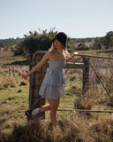 AFENDS INTERGALACTICMINI SKIRT - NAVY STRIPE