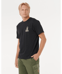 RIP CURL VAPORCOOL SEARCH STACK TEE - BLACK/OLIVE