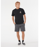 RIP CURL VAPORCOOL SEARCH STACK TEE - BLACK/OLIVE