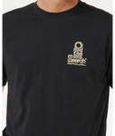 RIP CURL VAPORCOOL SEARCH STACK TEE - BLACK/OLIVE