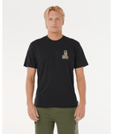 RIP CURL VAPORCOOL SEARCH STACK TEE - BLACK/OLIVE