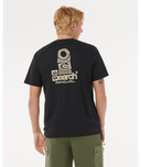 RIP CURL VAPORCOOL SEARCH STACK TEE - BLACK/OLIVE