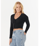 RIP CURL SUNSET LUAU TEXTURE LS TEE - BLACK