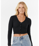 RIP CURL SUNSET LUAU TEXTURE LS TEE - BLACK