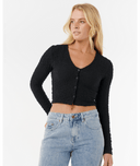 RIP CURL SUNSET LUAU TEXTURE LS TEE - BLACK