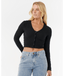 SUNSET LUAU TEXTURE LS TEE - BLACK
