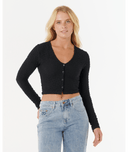 RIP CURL SUNSET LUAU TEXTURE LS TEE - BLACK