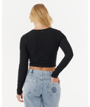 RIP CURL SUNSET LUAU TEXTURE LS TEE - BLACK