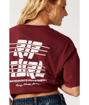 RIP CURL SPORTS DEPARTMENT HERITAGE TEE - DARK PLUM
