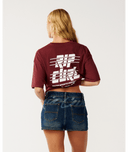 RIP CURL SPORTS DEPARTMENT HERITAGE TEE - DARK PLUM