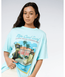 RIP CURL 5 STAR HERITAGE TEE - LIGHT SEA BLUE
