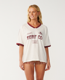 RIP CURL SURF CO OVERSIZE V NECK - BONE