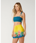 BLISS STRIPE SHIRRED BANDEAU - BLUE