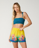 BLISS STRIPE SHIRRED BANDEAU - BLUE