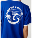 TROPICAL DESIRE OVERSIZE TEE - COBALT