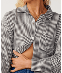 RIP CURL VIBE SURF LS SHIRT - BLACK/OFF WHITE