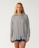 RIP CURL VIBE SURF LS SHIRT - BLACK/OFF WHITE