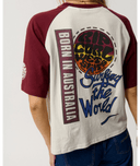 RIP CURL SURF THE WORLD BOXY TEE - BONE