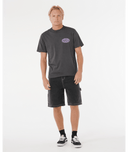 RIP CURL RAW ENERGY DE OVAL TEE - WASHED BLACK