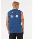 RIP CURL VAPORCOOL SEARCH RANGE MUSCLE - LIGHT NAVY