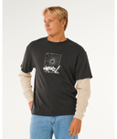 INNER VISIONS SMASHED L/S TEE- WASHED BLACK