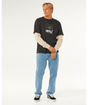 INNER VISIONS SMASHED L/S TEE- WASHED BLACK