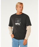 INNER VISIONS SMASHED L/S TEE- WASHED BLACK