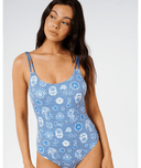 RIP CURL CATALINA WAVES 1 PIECE - VINTAGE BLUE