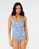 RIP CURL CATALINA WAVES 1 PIECE - VINTAGE BLUE