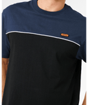 RIP CURL HALFA PANEL BEATER TEE - BLACK/NAVY