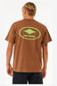 RIP CURL QUALITY SURF PRODUCTS OVAL TEE - MOCHA