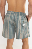 RHYTHM PAISLEY STRIPE BEACH SHORT - OLIVE