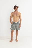 RHYTHM PAISLEY STRIPE BEACH SHORT - OLIVE