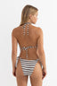 RHYTHM TAMI STRIPE TIE SIDE HI CUT PANT - CHOCOLATE