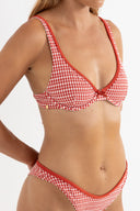 RHYTHM LOLA CHECK UNDERWIRE TOP - FIRE