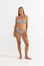 RHYTHM TAMI STRIPE CROP TOP - CHOCOLATE